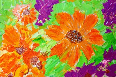 Peinture intitulée "Flowers oil origina…" par Lena Vanli, Œuvre d'art originale, Huile