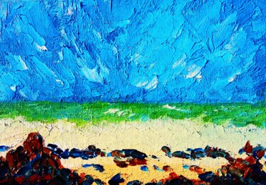 Pittura intitolato "Sea/seacoast/oil or…" da Lena Vanli, Opera d'arte originale, Olio