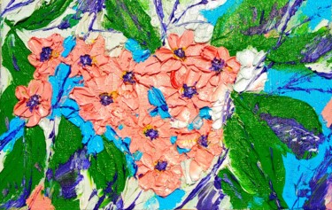 Painting titled "Flowers/oil origina…" by Lena Vanli, Original Artwork, Oil