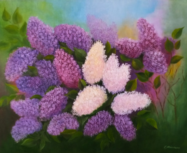Painting titled "Persian lilac" by Elena Makhonina, Original Artwork, Oil