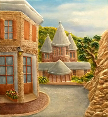 Painting titled "quartier français" by Elena Makhonina, Original Artwork, Oil