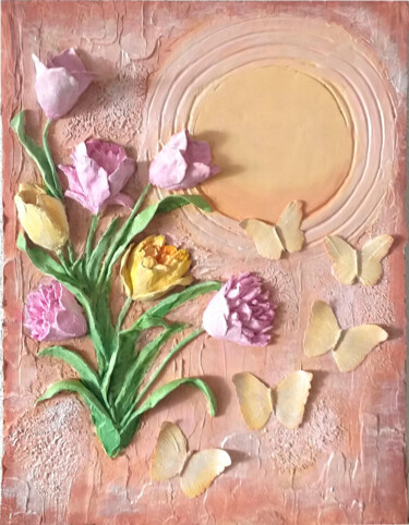 Malerei mit dem Titel "Панно "Весна"" von Elena Makhonina, Original-Kunstwerk, Öl