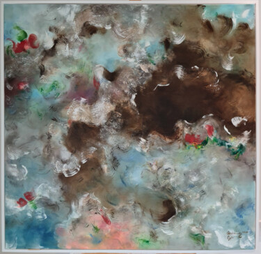 Картина под названием "Strawberries, cream…" - Lena Applebaum, Подлинное произведение искусства, Масло Установлен на Деревян…