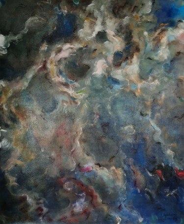 Peinture intitulée "Nocturnal Stardust…" par Lena Applebaum, Œuvre d'art originale, Huile Monté sur Châssis en bois