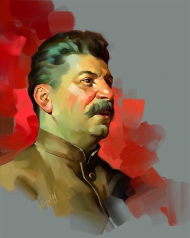 Grafika cyfrowa / sztuka generowana cyfrowo zatytułowany „Stalin” autorstwa Lena Bharathi, Oryginalna praca, Malarstwo cyfro…