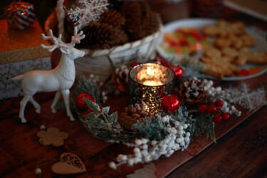Фотография под названием "Christmas white dee…" - Helen Dan, Подлинное произведение искусства, Цифровая фотография