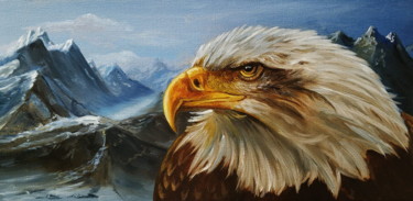 Картина под названием "Highlander img-2842…" - Elena Lyutcher, Подлинное произведение искусства, Масло Установлен на Деревян…
