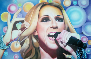 Painting titled "celine-dion.jpg" by Lenda Bavedila, Original Artwork