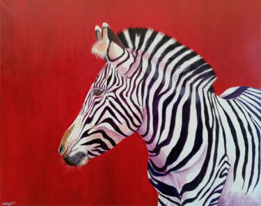 Peinture intitulée "Zebra No. 2 - Serie…" par Lene Daugaard, Œuvre d'art originale, Acrylique