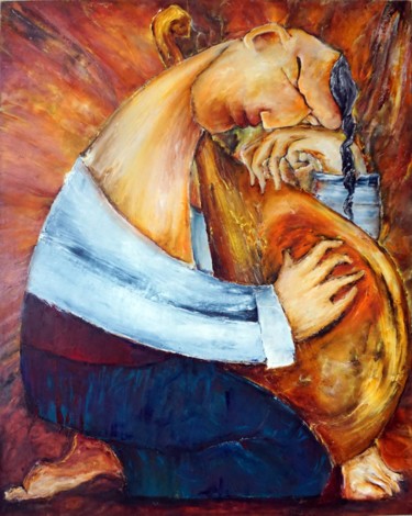 Картина под названием "Kozak" - Алексей, Подлинное произведение искусства, Масло