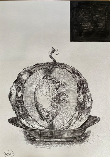 Rysunek zatytułowany „wertw. / Like Water…” autorstwa Leni Smoragdova, Oryginalna praca, Marker