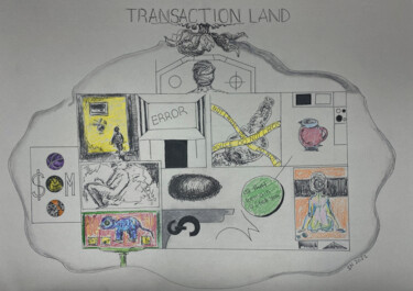 Zeichnungen mit dem Titel "er8yw / Transaction…" von Leni Smoragdova, Original-Kunstwerk, Marker