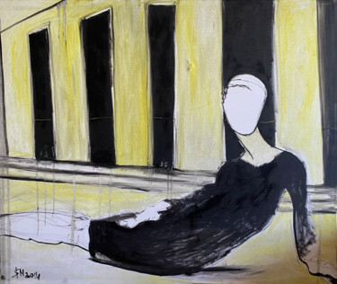 Pintura titulada "w=-43 / The Lady in…" por Leni Smoragdova, Obra de arte original, Oleo Montado en Bastidor de camilla de m…