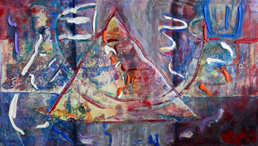 Painting titled "werw34 / Kabbalah -…" by Leni Smoragdova, Original Artwork, Acrylic Mounted on Wood Stretcher frame