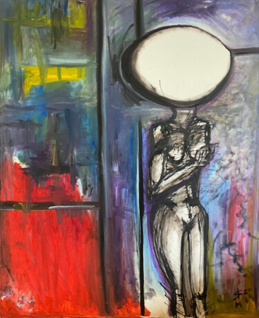 Pintura titulada "werwт / Young woman…" por Leni Smoragdova, Obra de arte original, Oleo Montado en Bastidor de camilla de m…