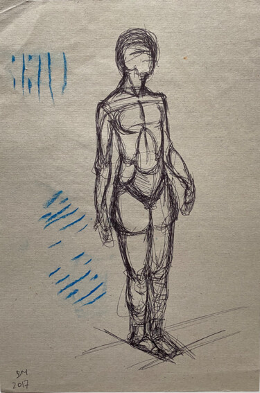 Рисунок под названием "ysdfs9 / The Outsid…" - Leni Smoragdova, Подлинное произведение искусства, Гелевая ручка