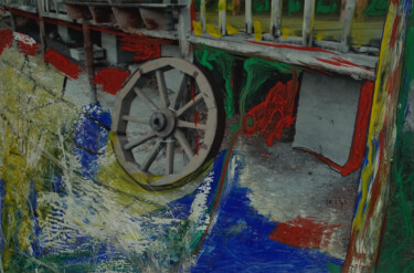 Colagens intitulada "oi34v / The wheel o…" por Leni Smoragdova, Obras de arte originais, Colagens
