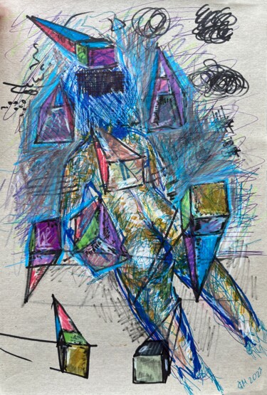 Dessin intitulée "g6:% / Chronicles:…" par Leni Smoragdova, Œuvre d'art originale, Crayon