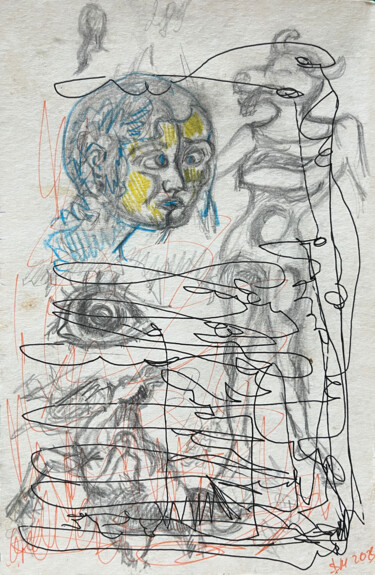 Dessin intitulée "l3pr / Yellow revol…" par Leni Smoragdova, Œuvre d'art originale, Crayon