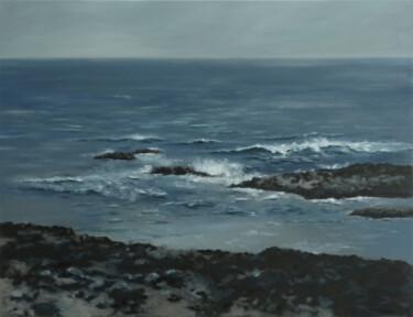 Malerei mit dem Titel "Am Meer 14" von Leni Winkelmann, Original-Kunstwerk, Öl Auf Keilrahmen aus Holz montiert
