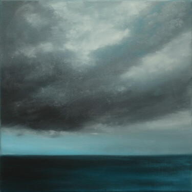 Painting titled "Am Meer 18" by Leni Winkelmann, Original Artwork, Oil Mounted on Wood Stretcher frame