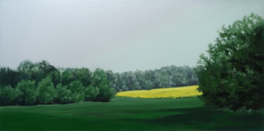 Картина под названием "Rapsfeld 9" - Leni Winkelmann, Подлинное произведение искусства, Масло Установлен на Деревянная рама…