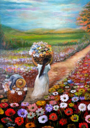 「Caminho de Flores -…」というタイトルの絵画 Lenilson Barreto Barretoによって, オリジナルのアートワーク, アクリル