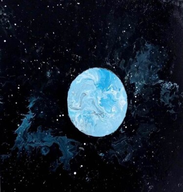 Peinture intitulée "Moon" par Lenka Štibrányiová, Œuvre d'art originale, Acrylique