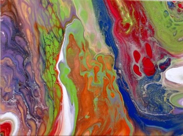 Painting titled "Colorful river" by Lenka Štibrányiová, Original Artwork, Acrylic