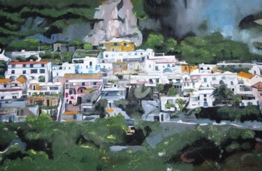 Painting titled "Positano" by Lenka Graner, Original Artwork, Oil