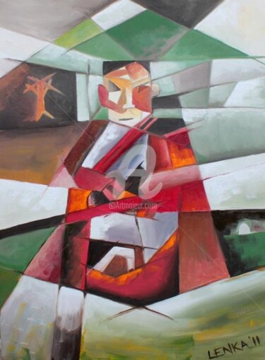 Картина под названием "Monk No. 4" - Lenka Graner, Подлинное произведение искусства, Масло