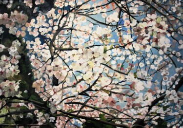 Ζωγραφική με τίτλο "Cherry Blossom Tree" από Lenka Graner, Αυθεντικά έργα τέχνης, Λάδι
