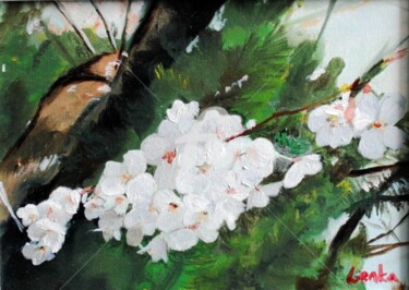 Peinture intitulée "Cherry Blossom Clus…" par Lenka Graner, Œuvre d'art originale, Huile