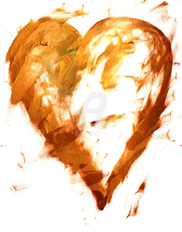 Painting titled "Golden Love" by Lenka Graner, Original Artwork, Oil