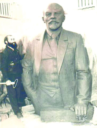 Γλυπτική με τίτλο "figure of V.I. Lenin" από Leo Adam (Leonid Shatsylo), Αυθεντικά έργα τέχνης, Πολυμερές πηλό