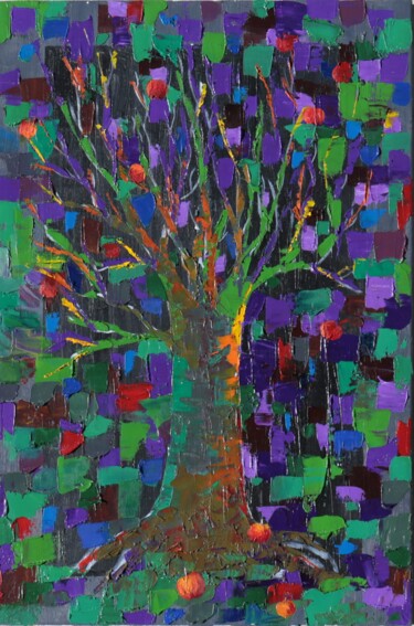 Peinture intitulée "дерево / tree" par Leo Adam (Leonid Shatsylo), Œuvre d'art originale, Huile