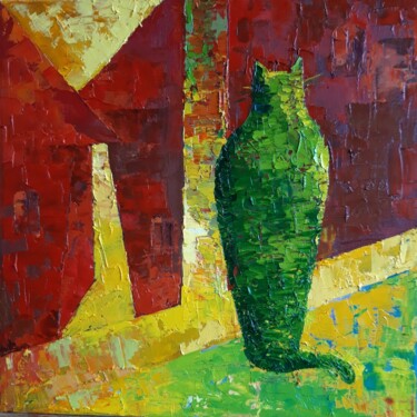 Картина под названием "red city" - Leo Adam (Leonid Shatsylo), Подлинное произведение искусства, Масло