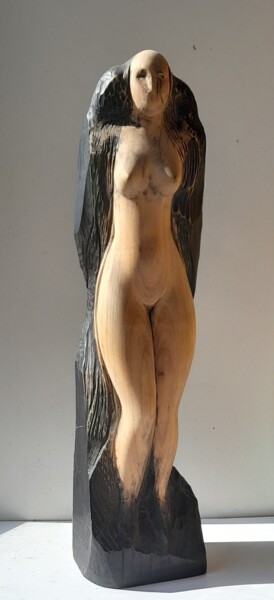 Skulptur mit dem Titel "Awakening of Spring" von Leo Adam (Leonid Shatsylo), Original-Kunstwerk, Holz
