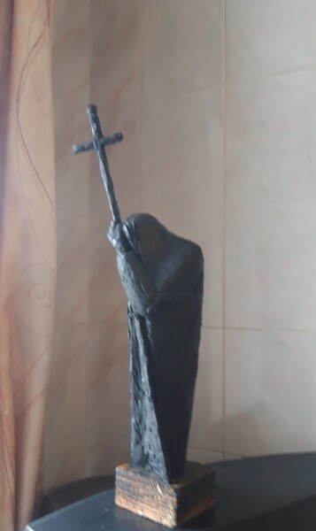 Sculpture intitulée "God, save Ukraine!" par Leo Adam (Leonid Shatsylo), Œuvre d'art originale, Argile