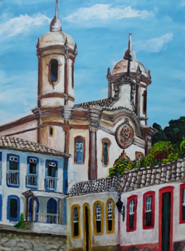 Painting titled "Ouro Preto MG" by Leo Assunção, Original Artwork, Acrylic