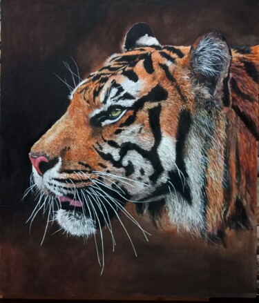 Painting titled "The face of Bengal…" by Leo Budhi, Original Artwork, Acrylic