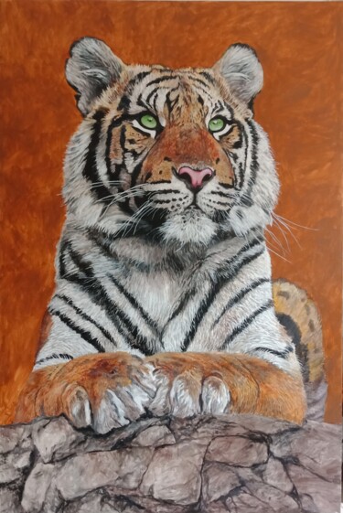 Peinture intitulée "King of Jungle 1" par Leo Budhi, Œuvre d'art originale, Acrylique