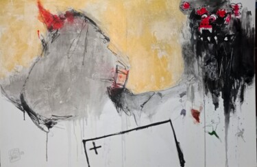 Pintura titulada "RED BARONG" por Leo Budhi, Obra de arte original, Acrílico