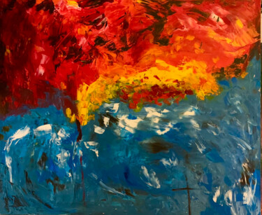 Peinture intitulée "Fire" par Léo Charles Édouard Pansard, Œuvre d'art originale, Huile