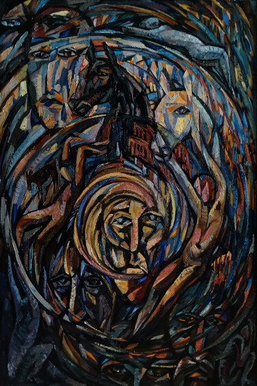 Malerei mit dem Titel "Зеркало времени/The…" von Leo Myastsov, Original-Kunstwerk, Öl