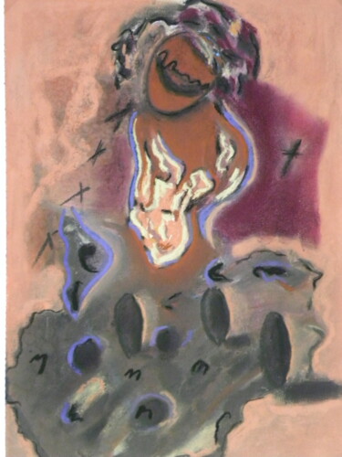 Drawing titled "Mata" by Leo Spreksel, Original Artwork, Pastel