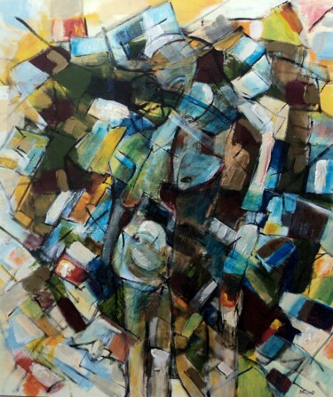 Картина под названием "FISHING COUPLE" - Leo Strand, Подлинное произведение искусства, Акрил