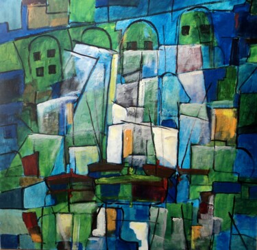 Картина под названием "SAVEIROS NA RAMPA" - Leo Strand, Подлинное произведение искусства, Акрил