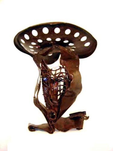 Sculpture intitulée "Femme_au_chapeau_2.…" par Léo, Œuvre d'art originale, Métaux