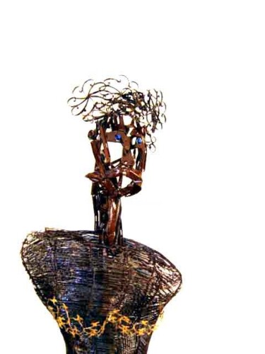 Sculpture intitulée "La_Dame_de_quelque_…" par Léo, Œuvre d'art originale, Métaux